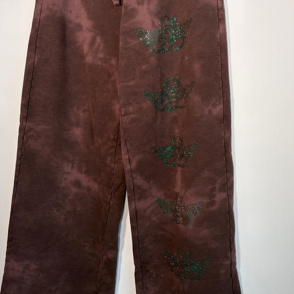 BOYS LIE It’s A Wonderful Day to Dump Him Wide Leg Bedazzled Sweatpants - M - Picture 4 of 7